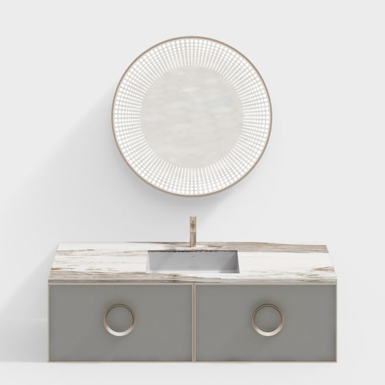 Modern Minimalist Bathroom Vanity 3D model