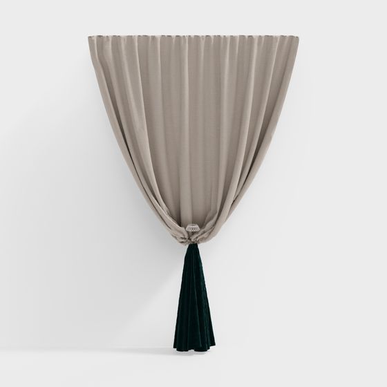Elegant Low-Poly 3D Curtain Model
