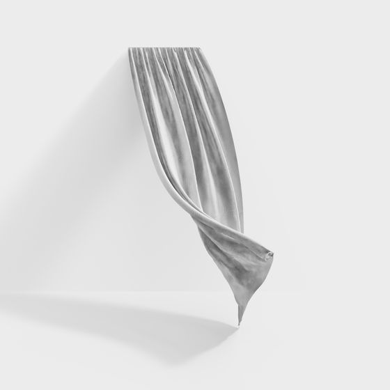 Elegant Floating Curtain 3D Model