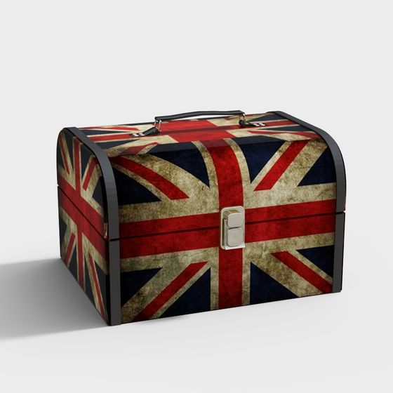 Vintage British Flag Suitcase 3D model