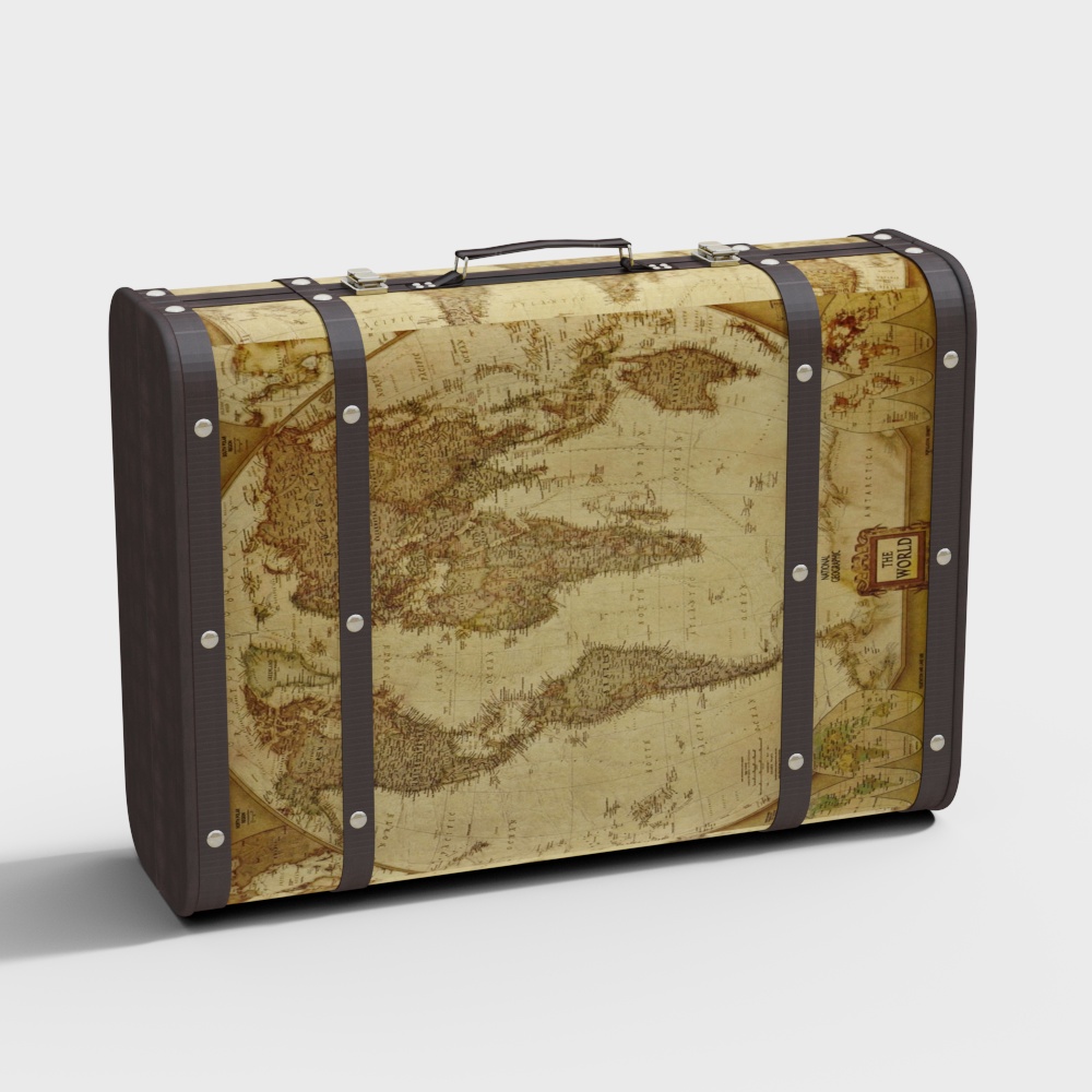 Vintage Travel Suitcase 3D model