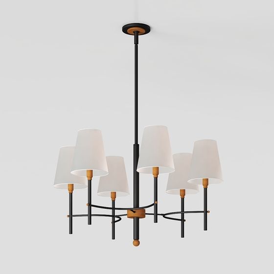 Chic Industrial Pendant Light 3D model