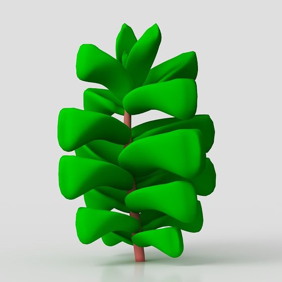 Vibrant Low-Poly Pine Tree 3D model
