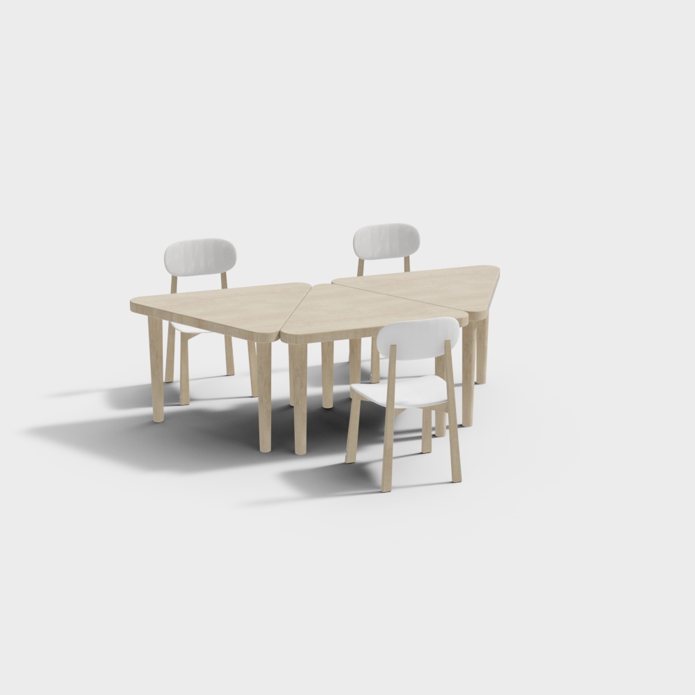 Wooden childrens table and chair set