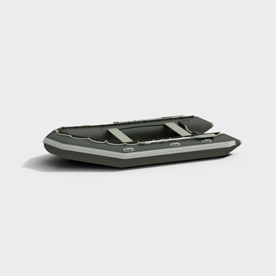Low-Poly High-Detail Rubber Boat 3D model