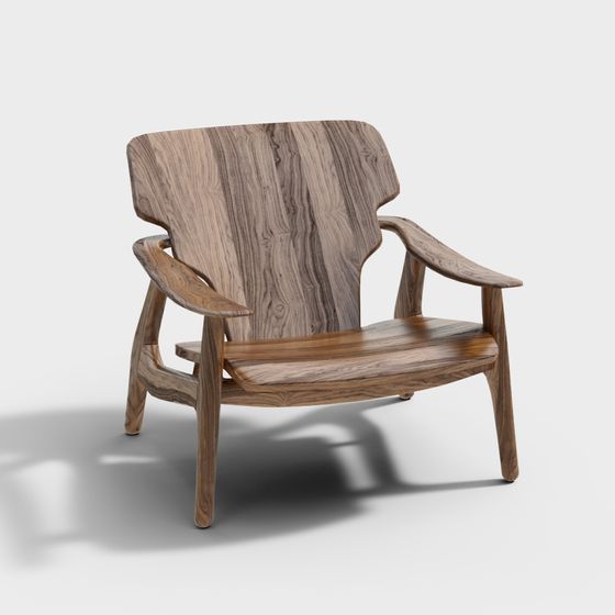 Unique Natural Aesthetic Lounge Chair 3D model