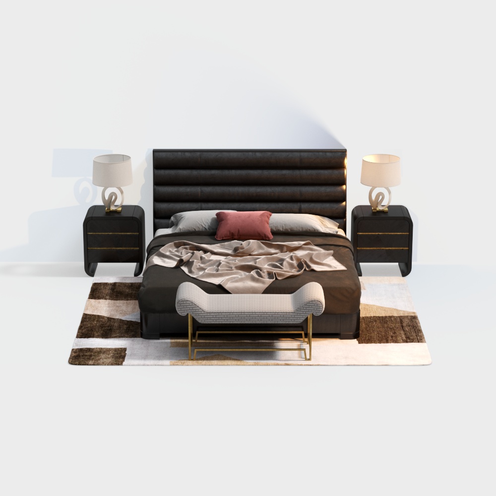 Modern double bed combination