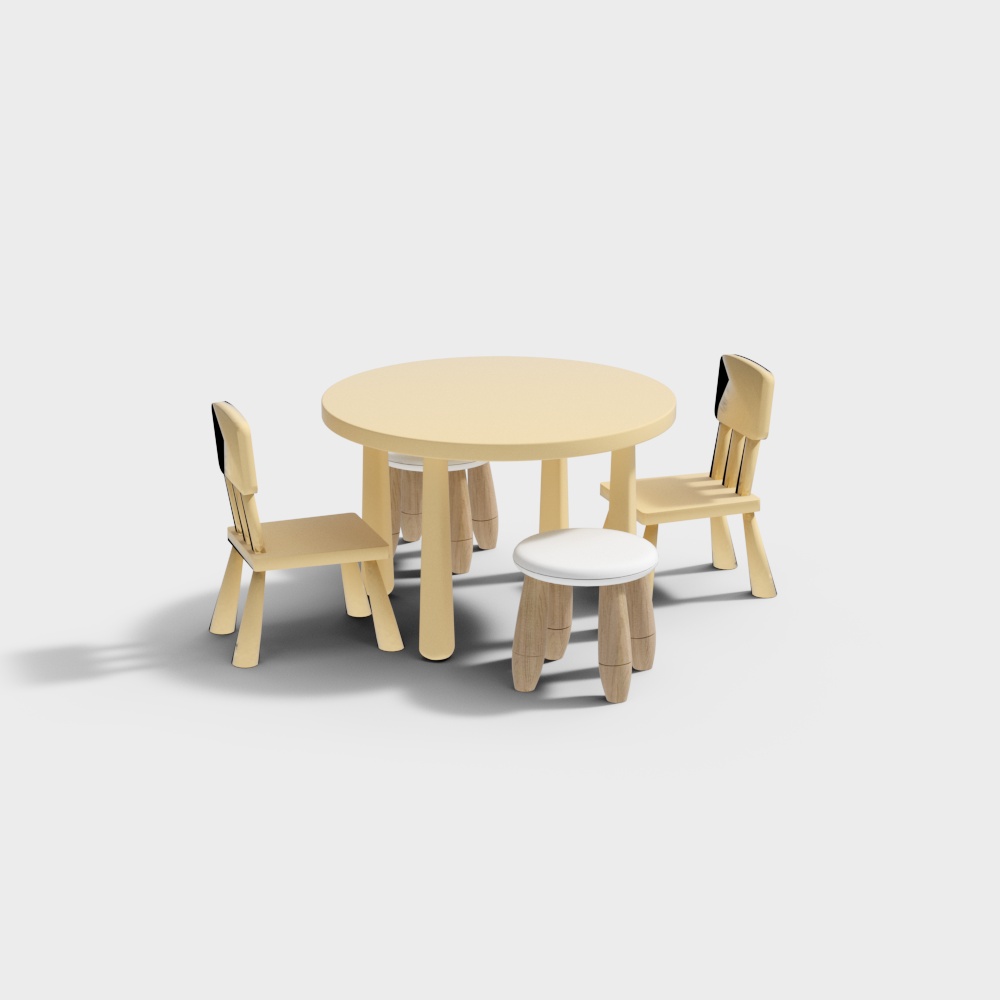 Wooden childrens table and chair set