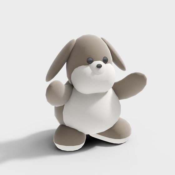 Charming Low-Poly 3D Dog Model