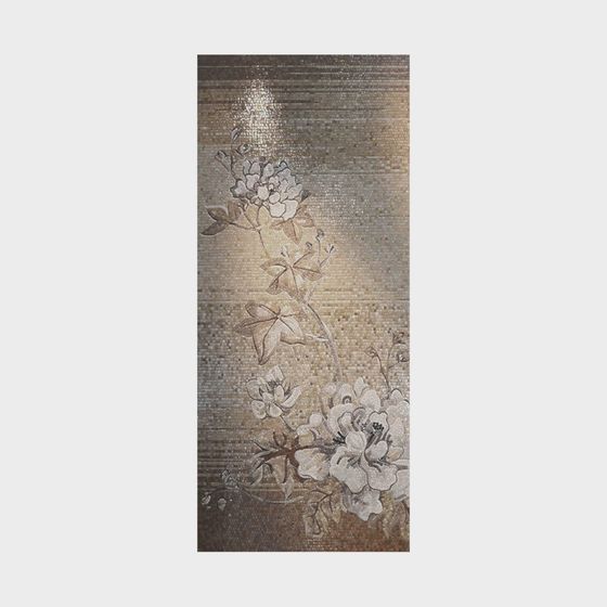 Floral Mosaic Wall Panel 3D model for Creative Design