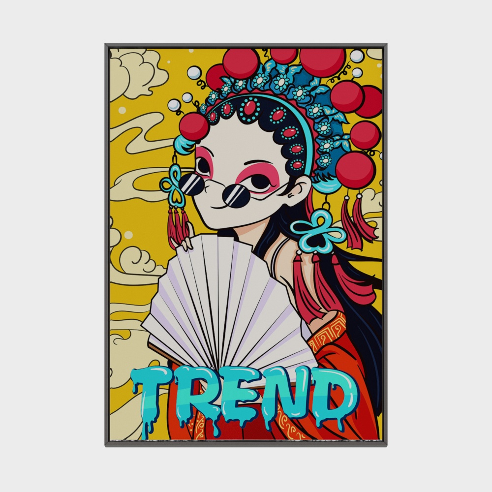 Tranh trang trí poster opera Bắc Kinh hiện đại