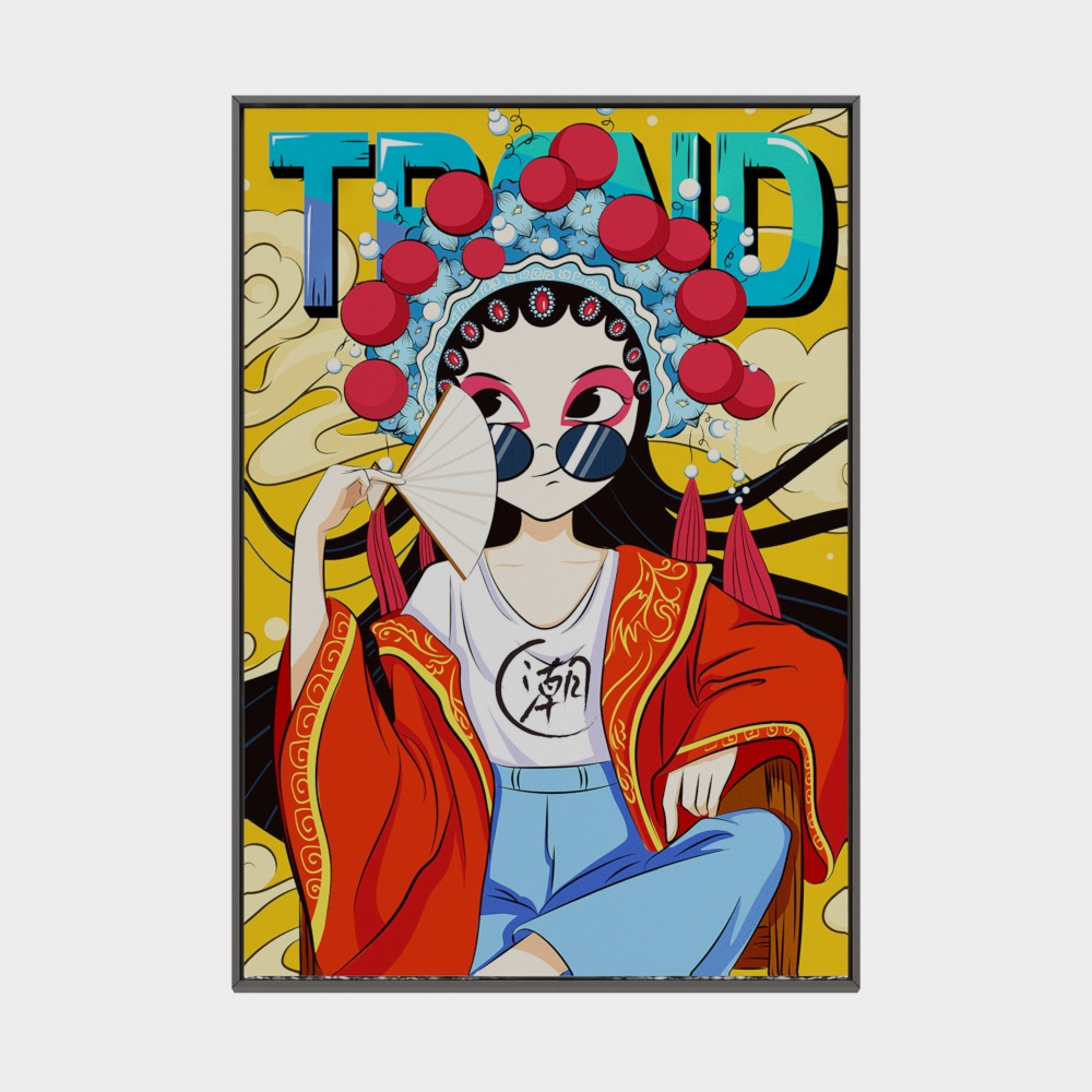 Tranh trang trí poster opera Bắc Kinh hiện đại