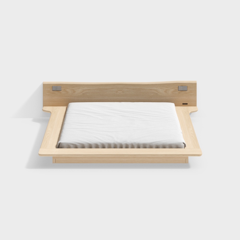 Stylish Suspended Bed Frame 3D model