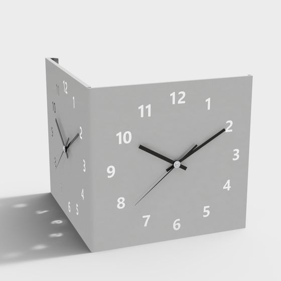 Stylish Cube Clock 3D model for Modern Design