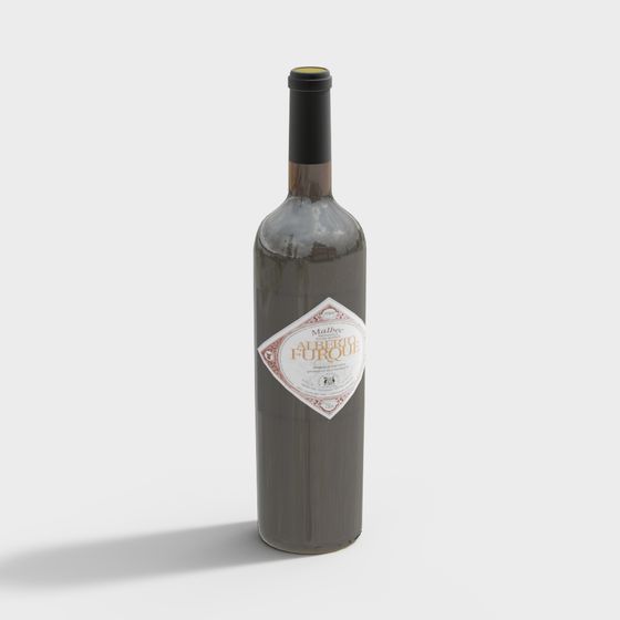 Stylish Alberto Furque Wine Bottle 3D model