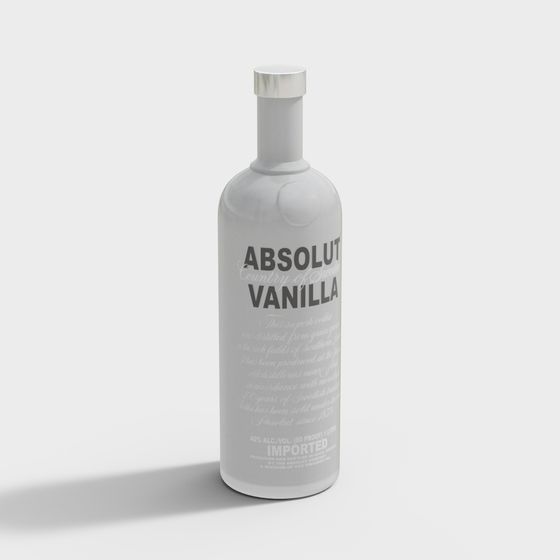 Absolut Vanilla Vodka Bottle 3D model for Creative Projects
