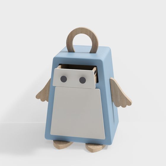 Cube Angel 3D model - Whimsical Low-Poly Character