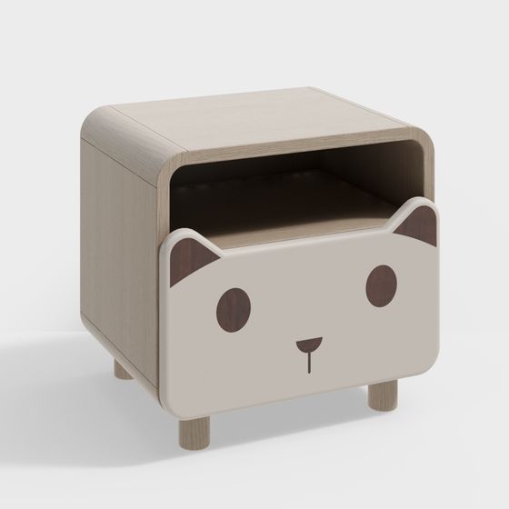 Adorable Cat Themed Nightstand 3D model