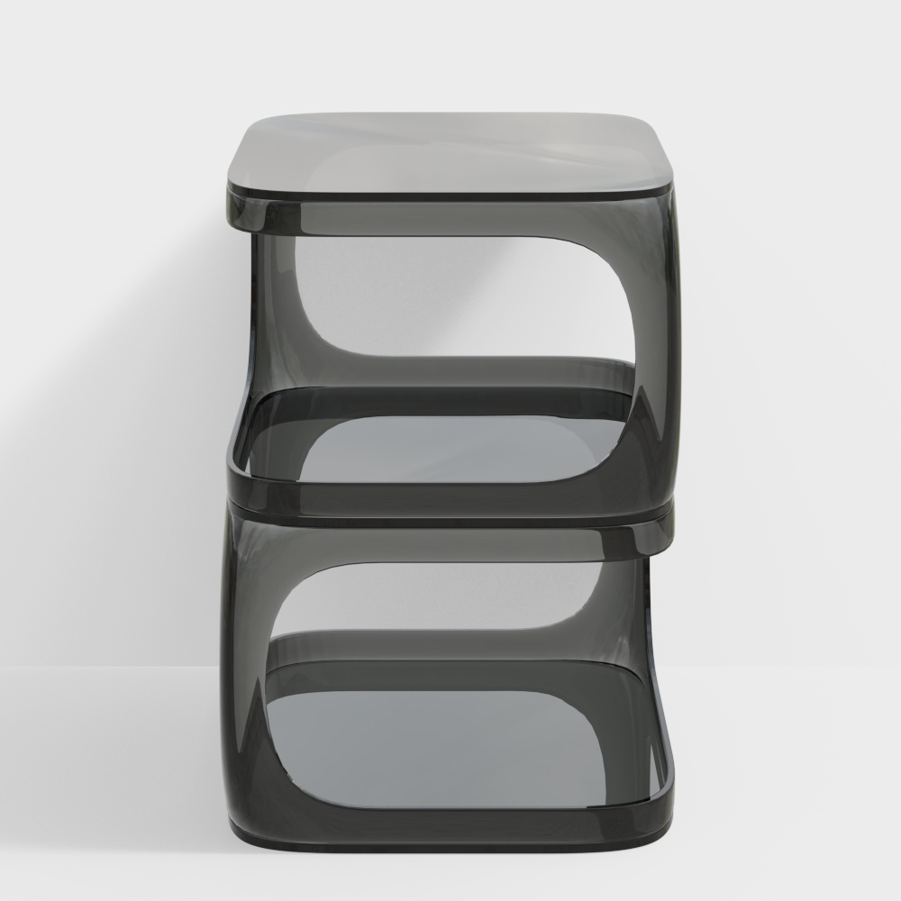 Transparent Step Stool 3D Model – Minimalist Clear Design