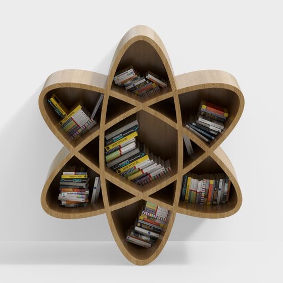 Elegant Petal Shaped Bookshelf 3D model