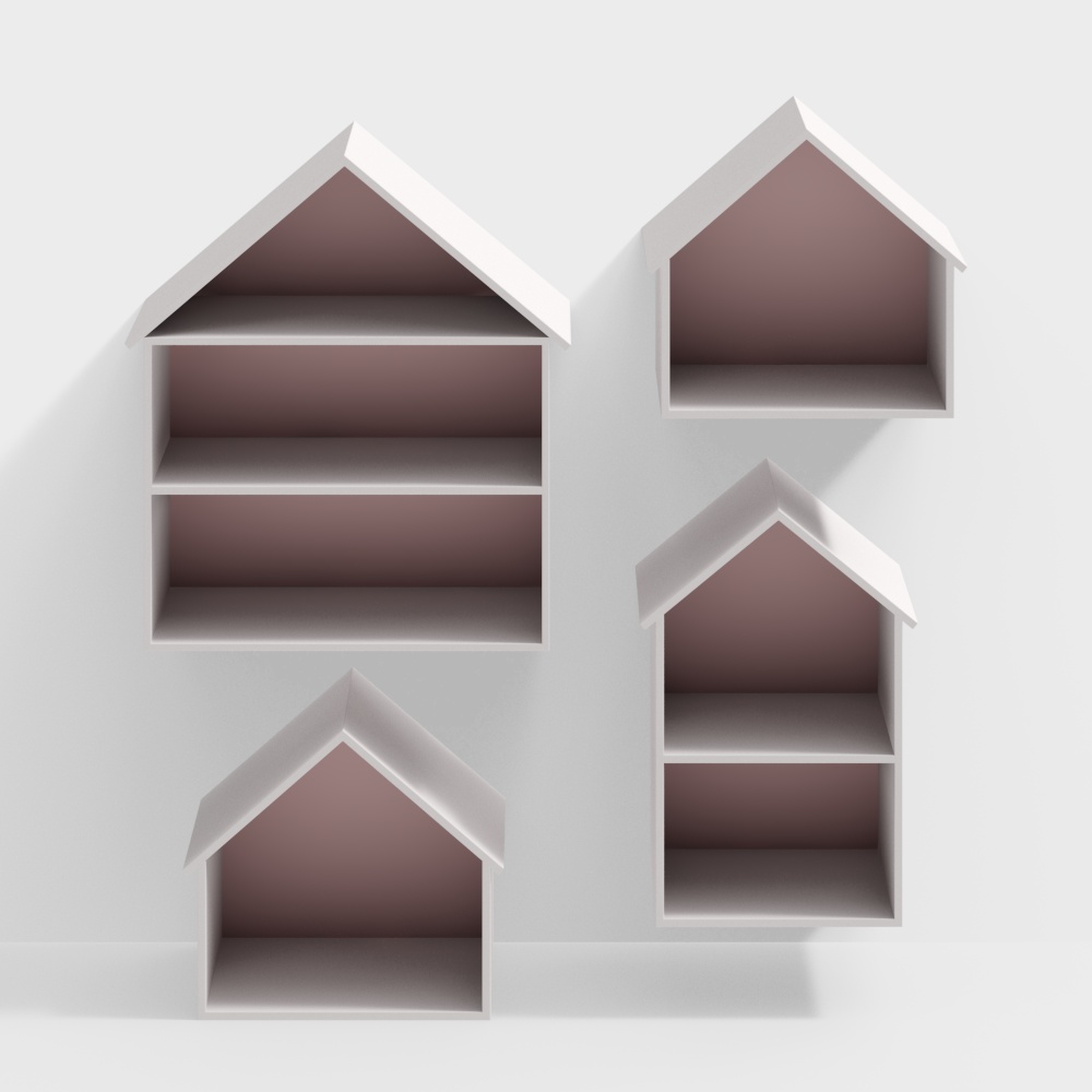 Miniature Dream Houses 3D Model – Low-Poly Cozy Homes