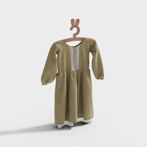 Vintage Linen Dress 3D model