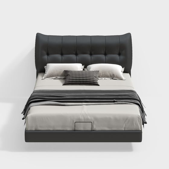 Stylish 3D Bed Model for Modern Interiors