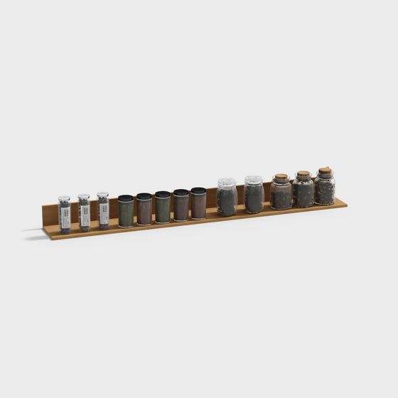 Low Poly Spice Rack 3D model for Kitchen