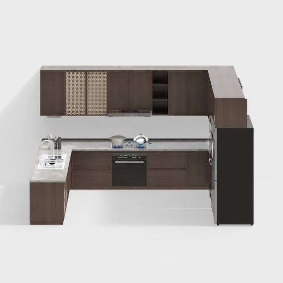 Low-Poly Modern Kitchen Design 3D model