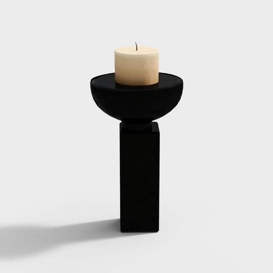 Elegant Black Candelabrum 3D model