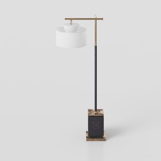 Elegant Low-Poly Floor Lamp 3D model