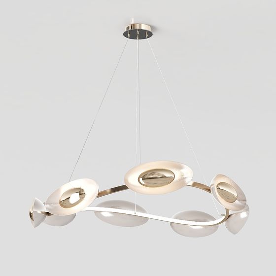 Futuristic Low-Poly Chandelier 3D Model