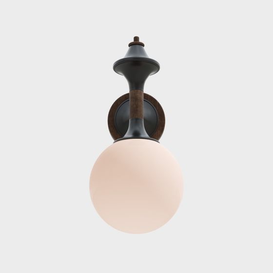 Medieval Style Wall Lamp 3D Model in Black
