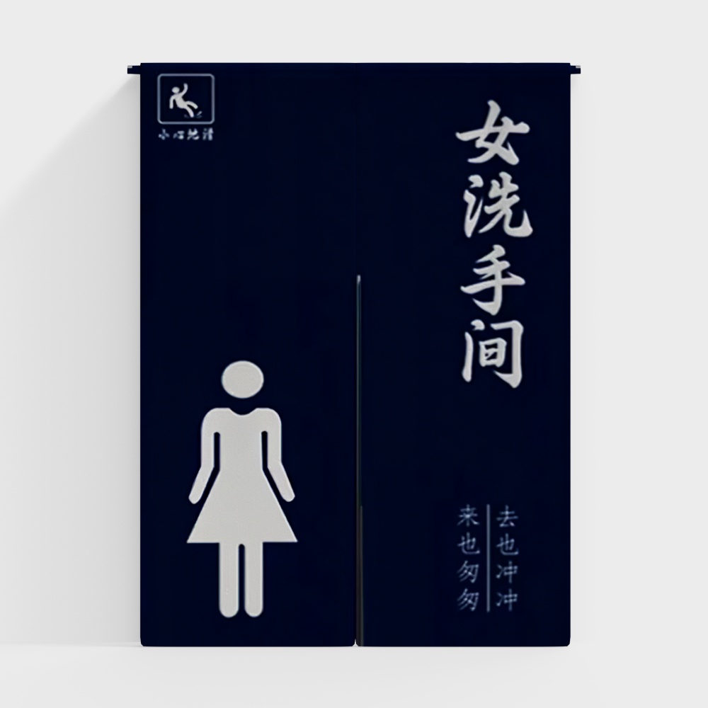 Modern women's bathroom door curtain