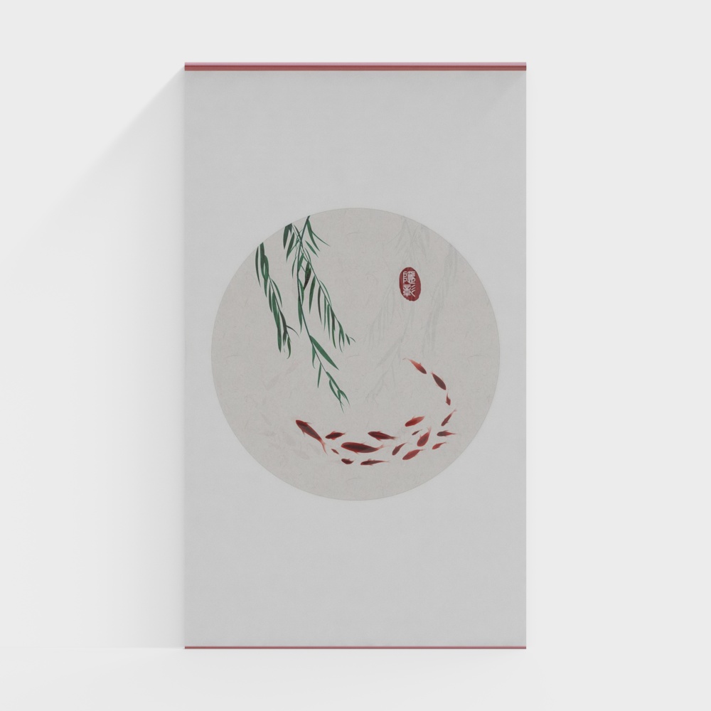 New Chinese koi rolling curtain