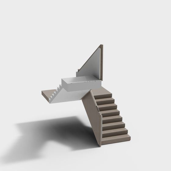 Abstract Low-Poly Staircase 3D model for Modern Aesthetics