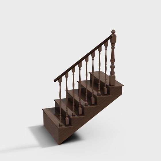 Classic Low-Poly 3D Staircase Model