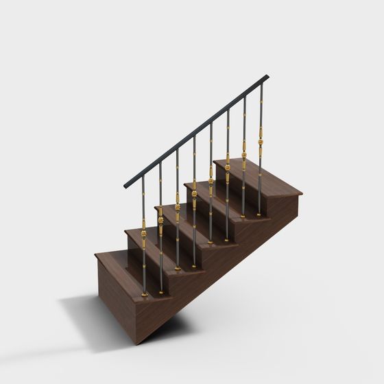 Elegant 3D Staircase Model with Unique Design