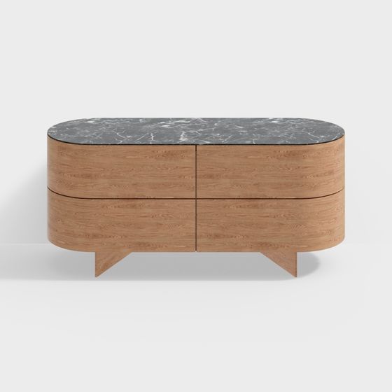 Marble Top Console 3D model