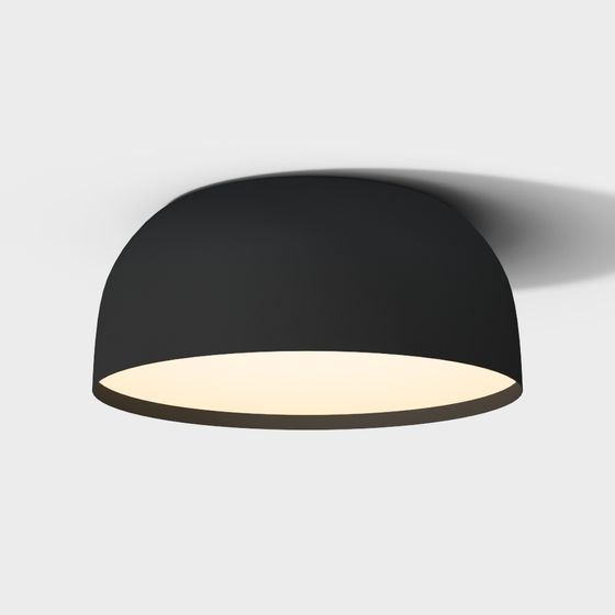 Black Modern Round Bedroom Chandelier 3D Model