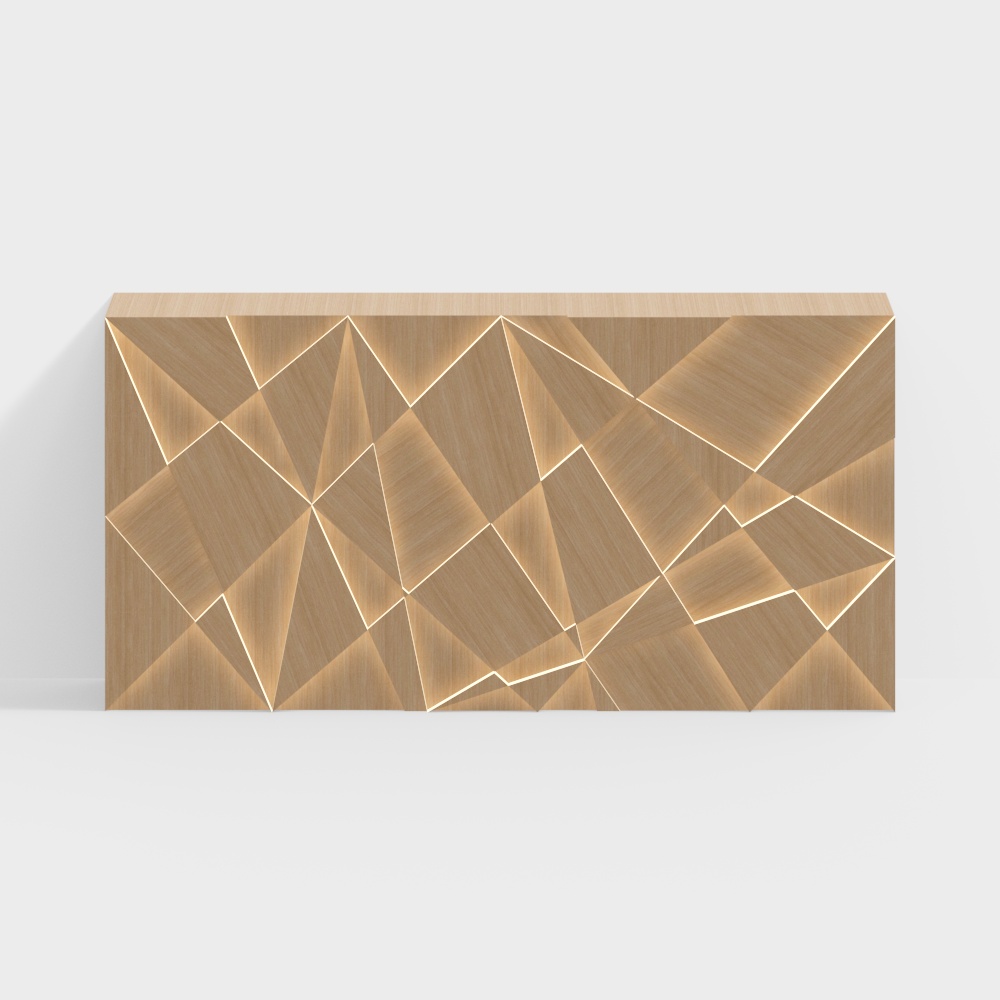 Modern geometric solid wood background wall
