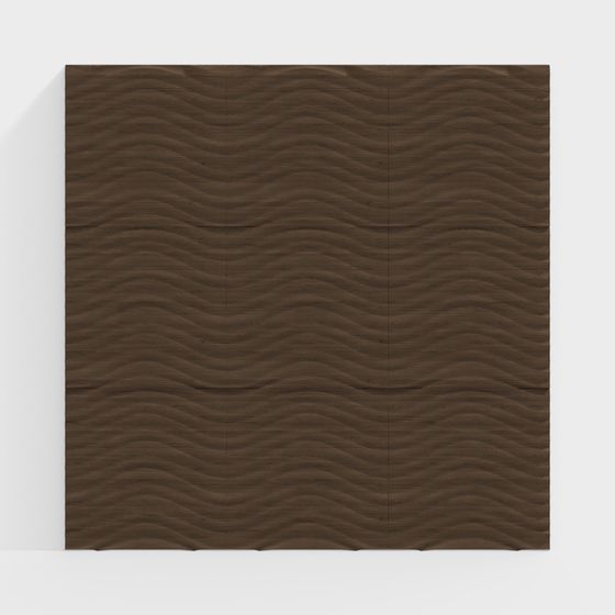 Wavy Wood Plank Wall 3D model