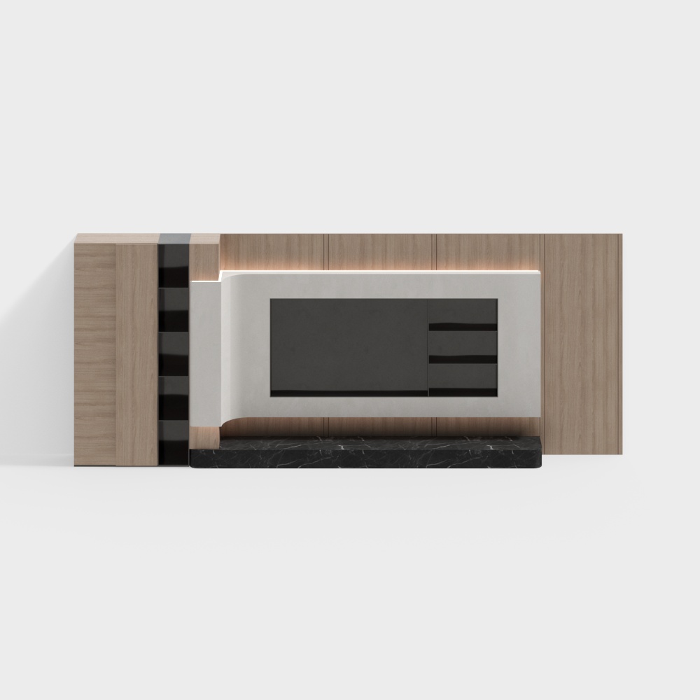 Tường nền TV cho phòng khách hiện đại