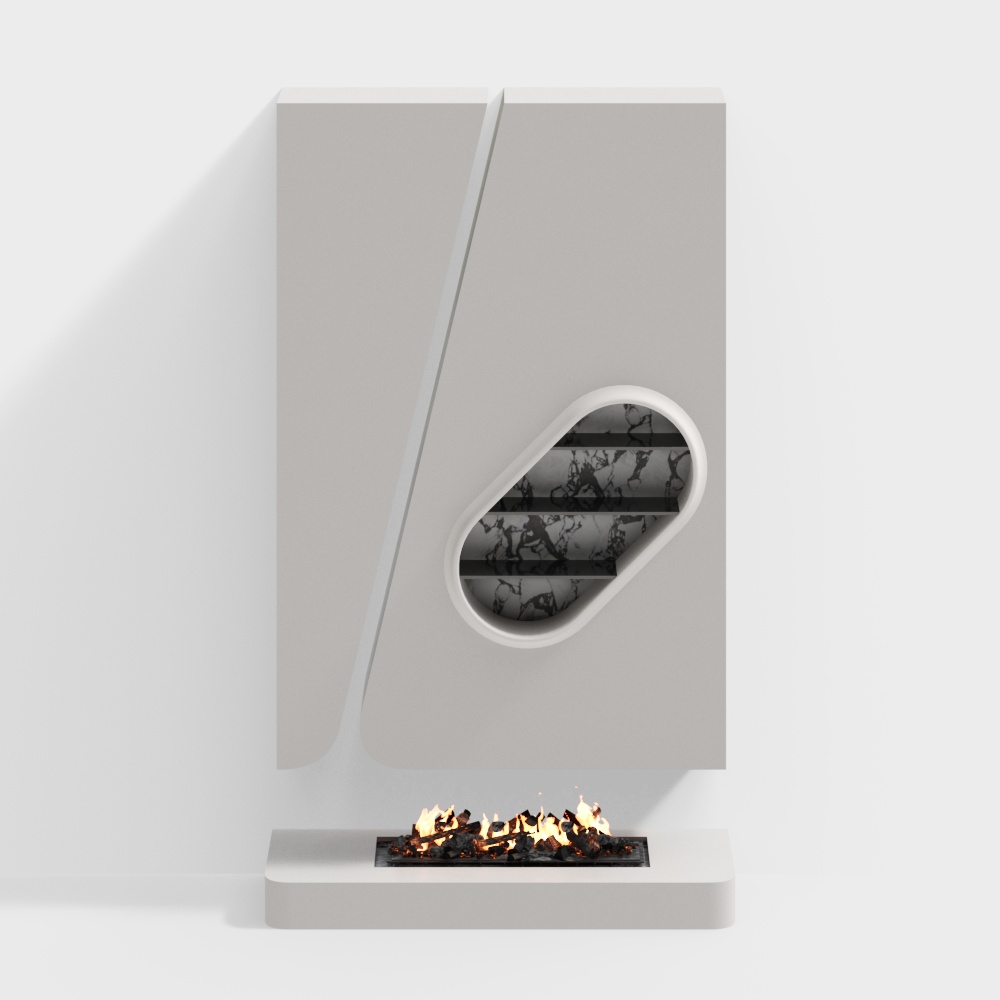 Modern fireplace background wall