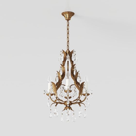 Elegant Baroque Chandelier 3D model