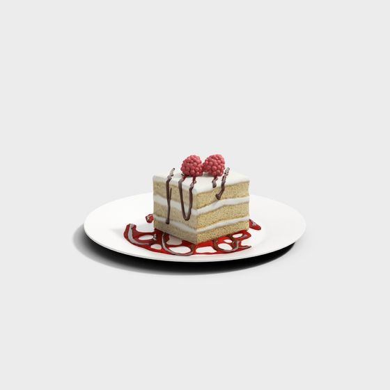 Delicious Low-Poly Cake 3D model