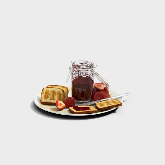 Low Poly Breakfast Scene 3D model