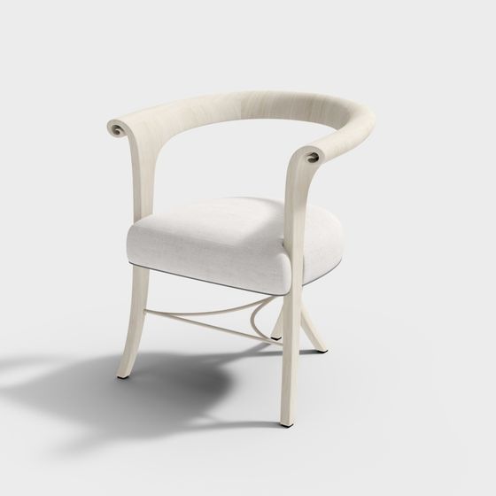 Elegant Curved Wooden Chair 3D model
