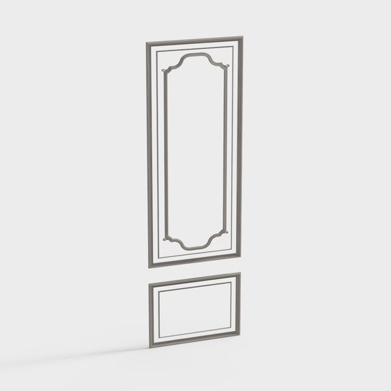 Elegant Low Poly Door Frame 3D model