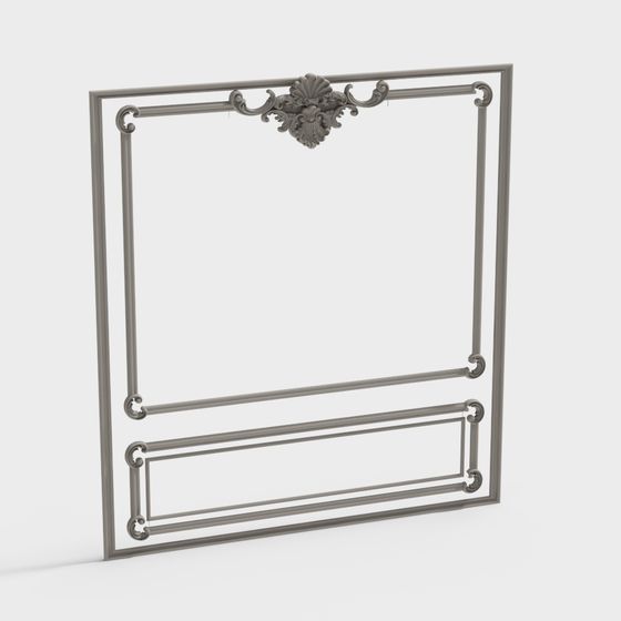 Elegant Classical Decorative Frame Low Poly 3D Model